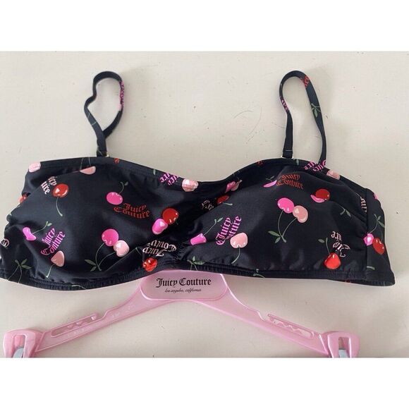 Juicy Couture Bandeau Cherries Cherry Bikini Set Women’s Sz XL Ruched Bottom NEW - Picture 2 of 11